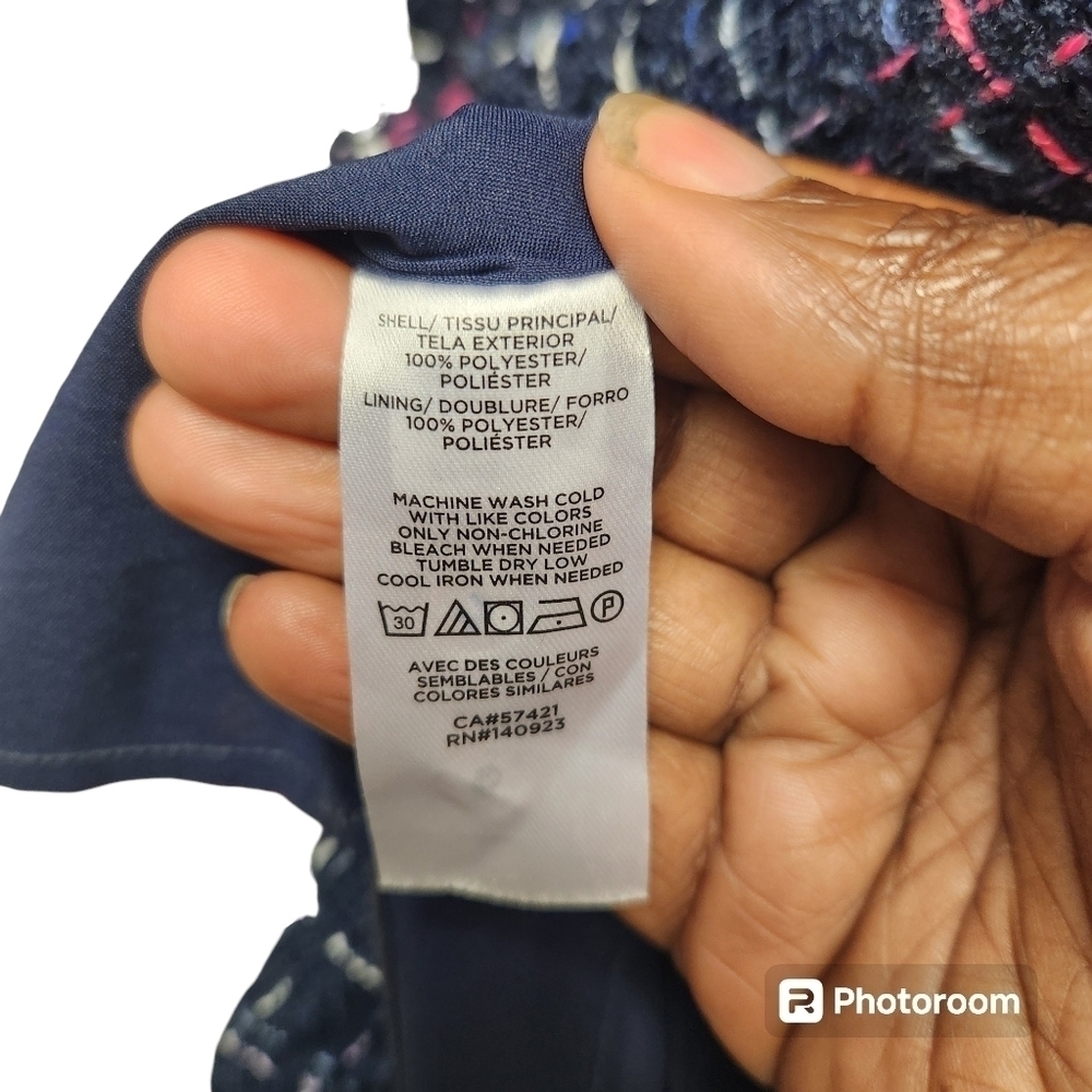 LOFT OUTLET Navy Tweed Shift Dress Sz. 6 - Picture 7 of 7